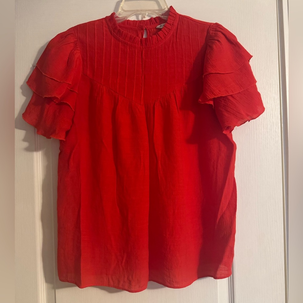Nanette Nanette Lepore Red Ruffle Sleeve top